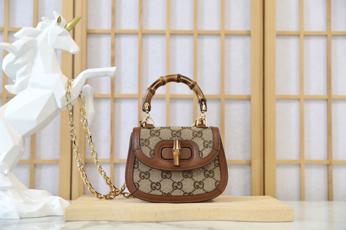 GUCCI 뱀부1947 미니 탑핸들백 (735116)